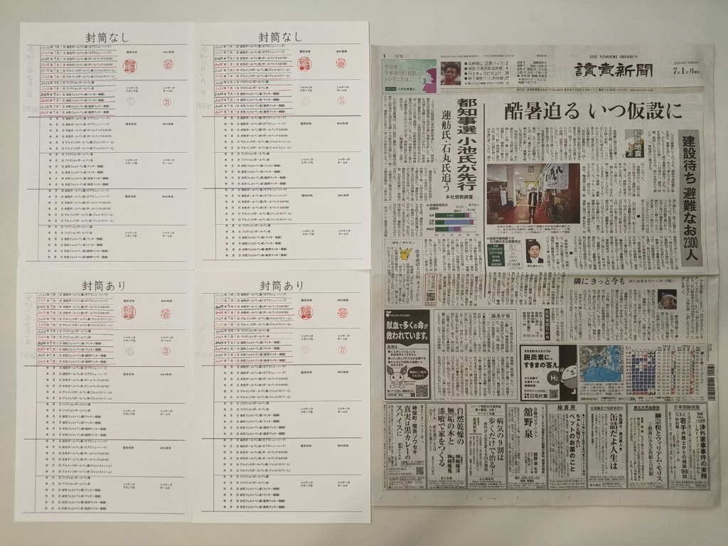 筆跡鑑定と印章鑑定の研究用試料の作成：2024年7月1日